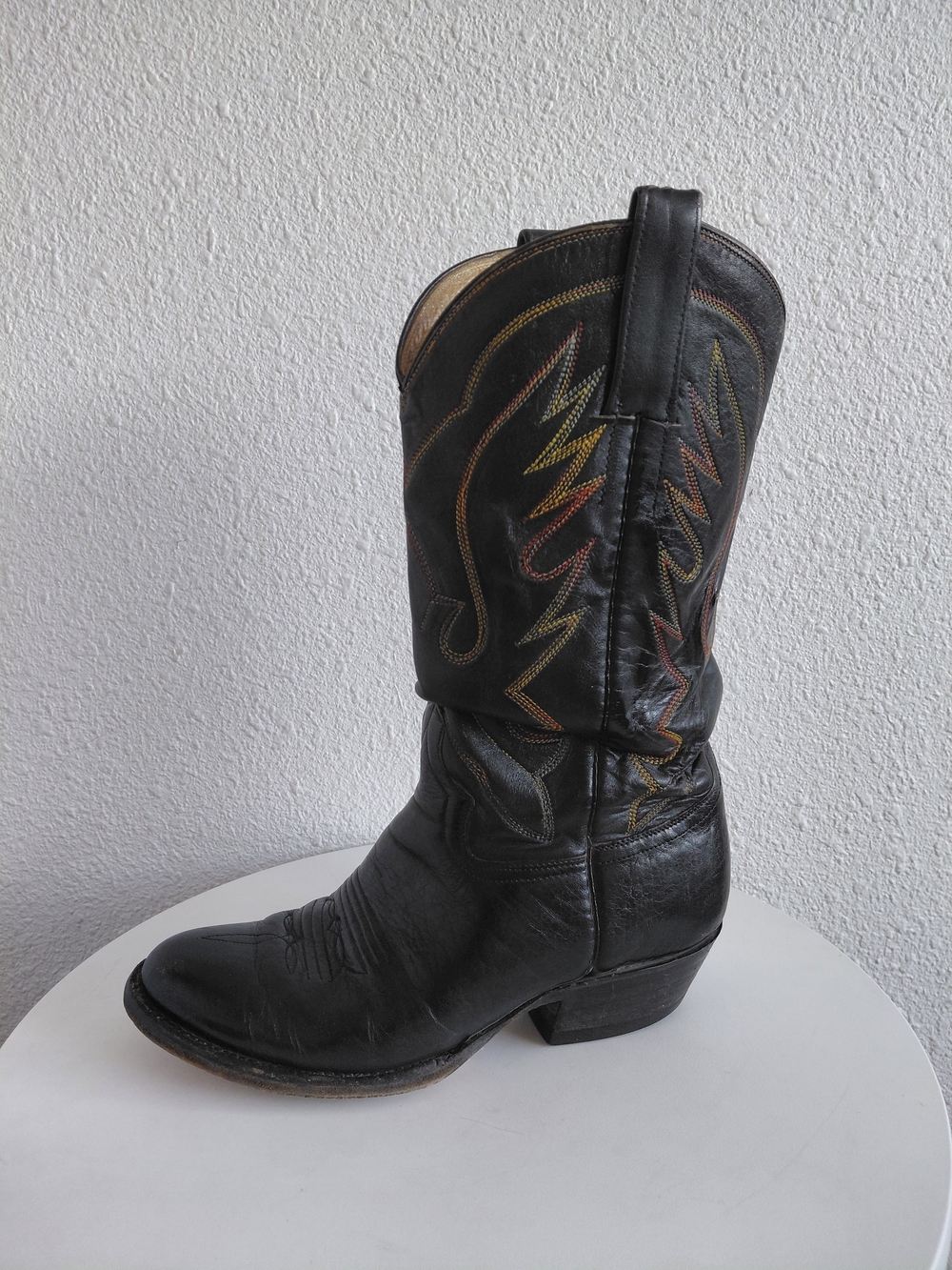 SOLD SOLD  Western Cowboy Boot with Multicolor Stitching